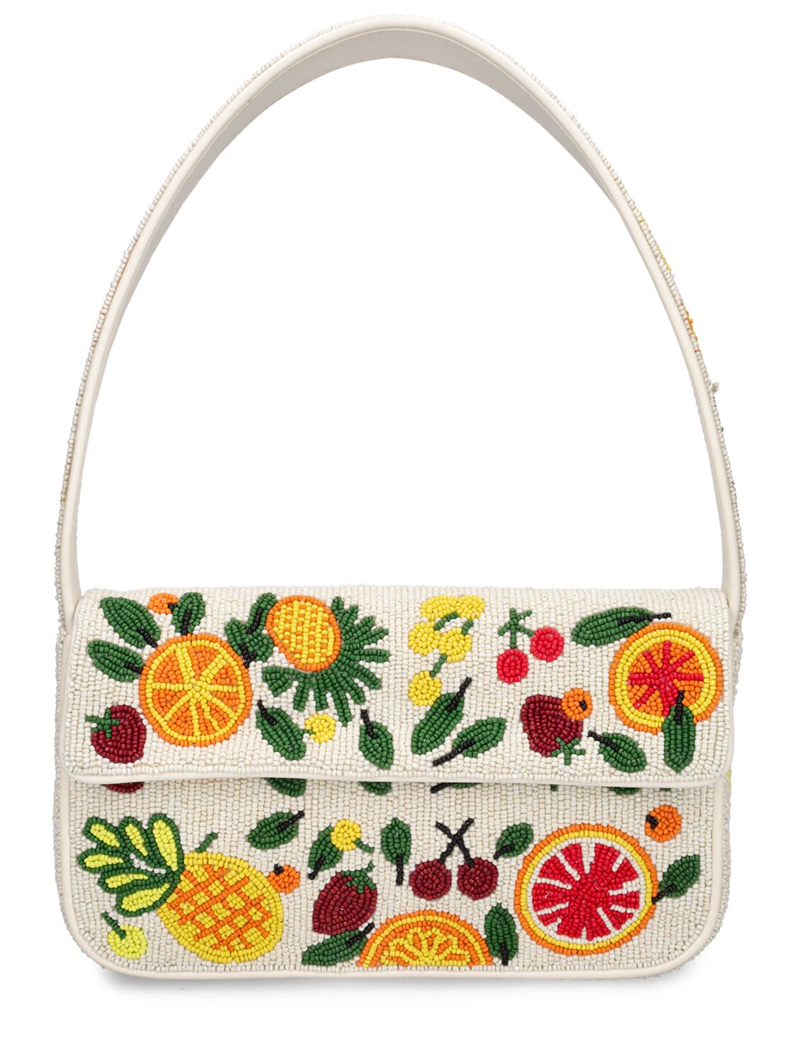 STAUD TOMMY GLASS BEADED SHOULDER BAG
