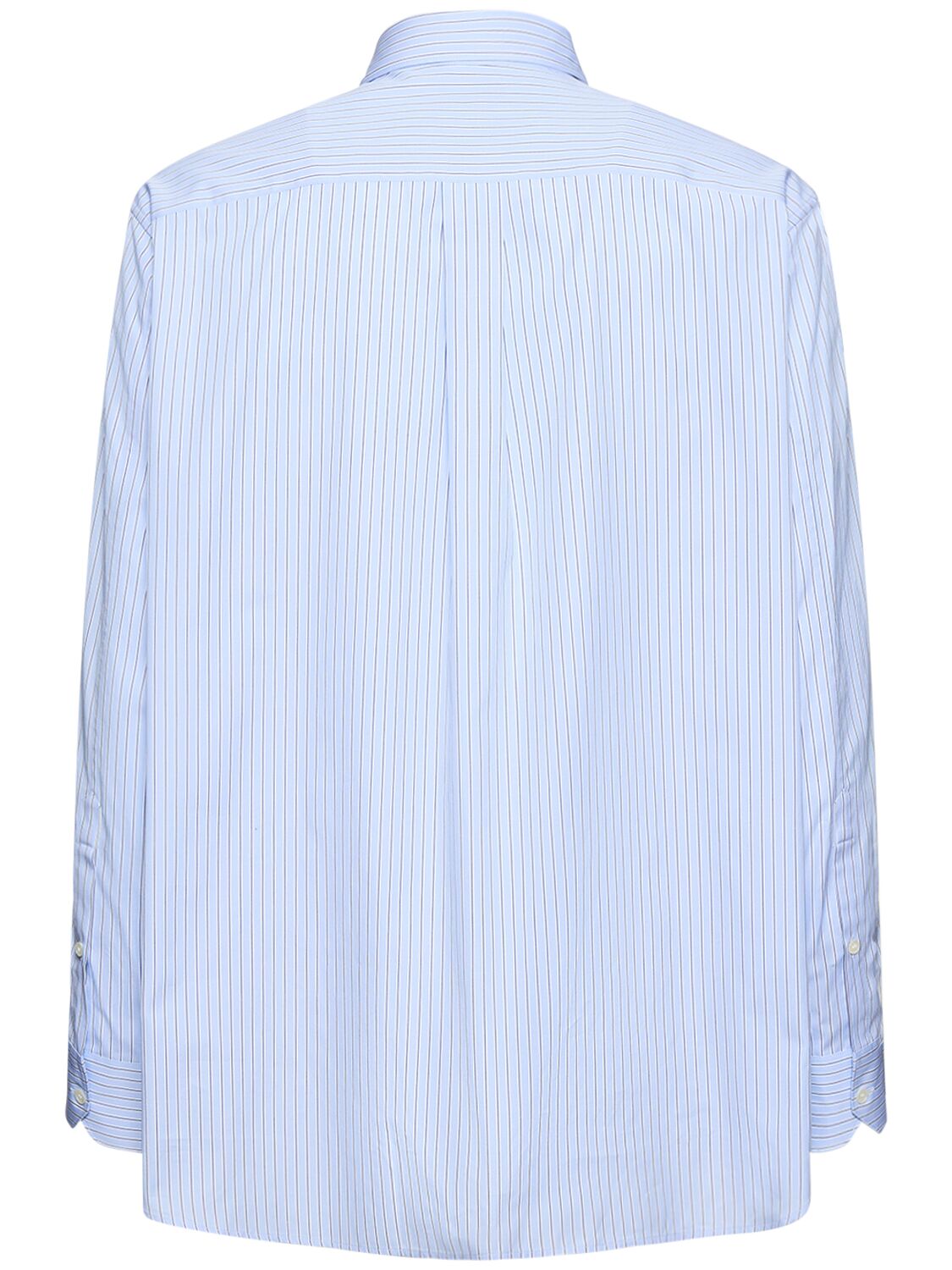 Shop Valentino Logo Classic Cotton Shirt In Blue