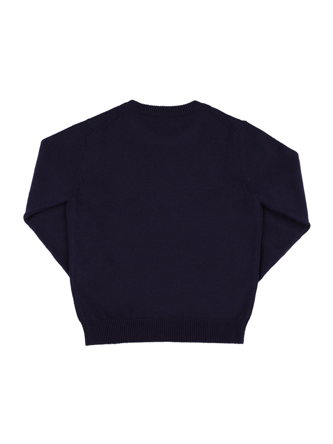 Shop Versace Medusa Embroidery Wool Sweater In Navy