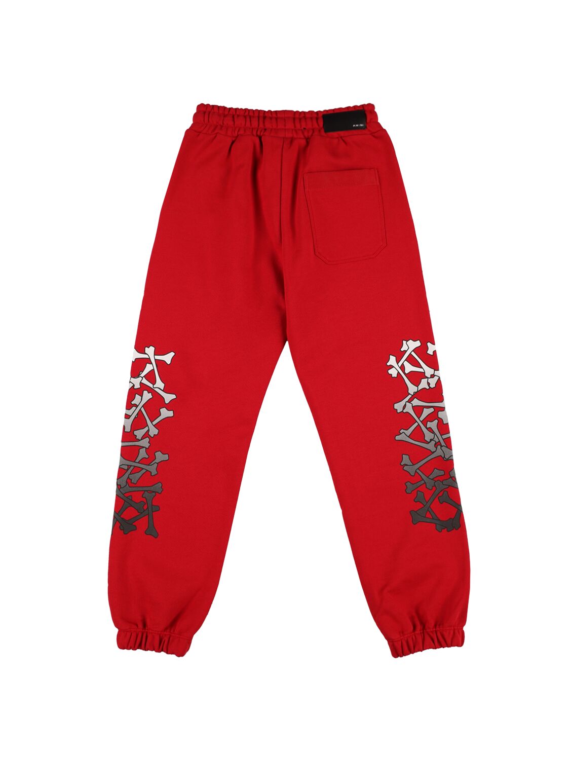Shop Amiri Printed Cotton Sweatpants In Red