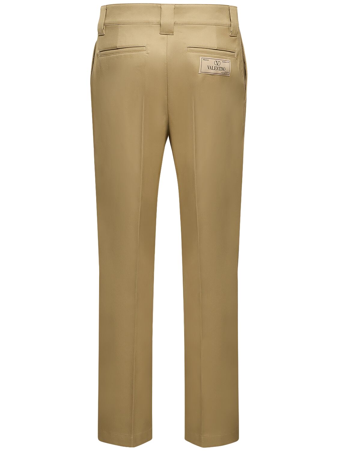 Shop Valentino Straight Cotton Pants In Sand