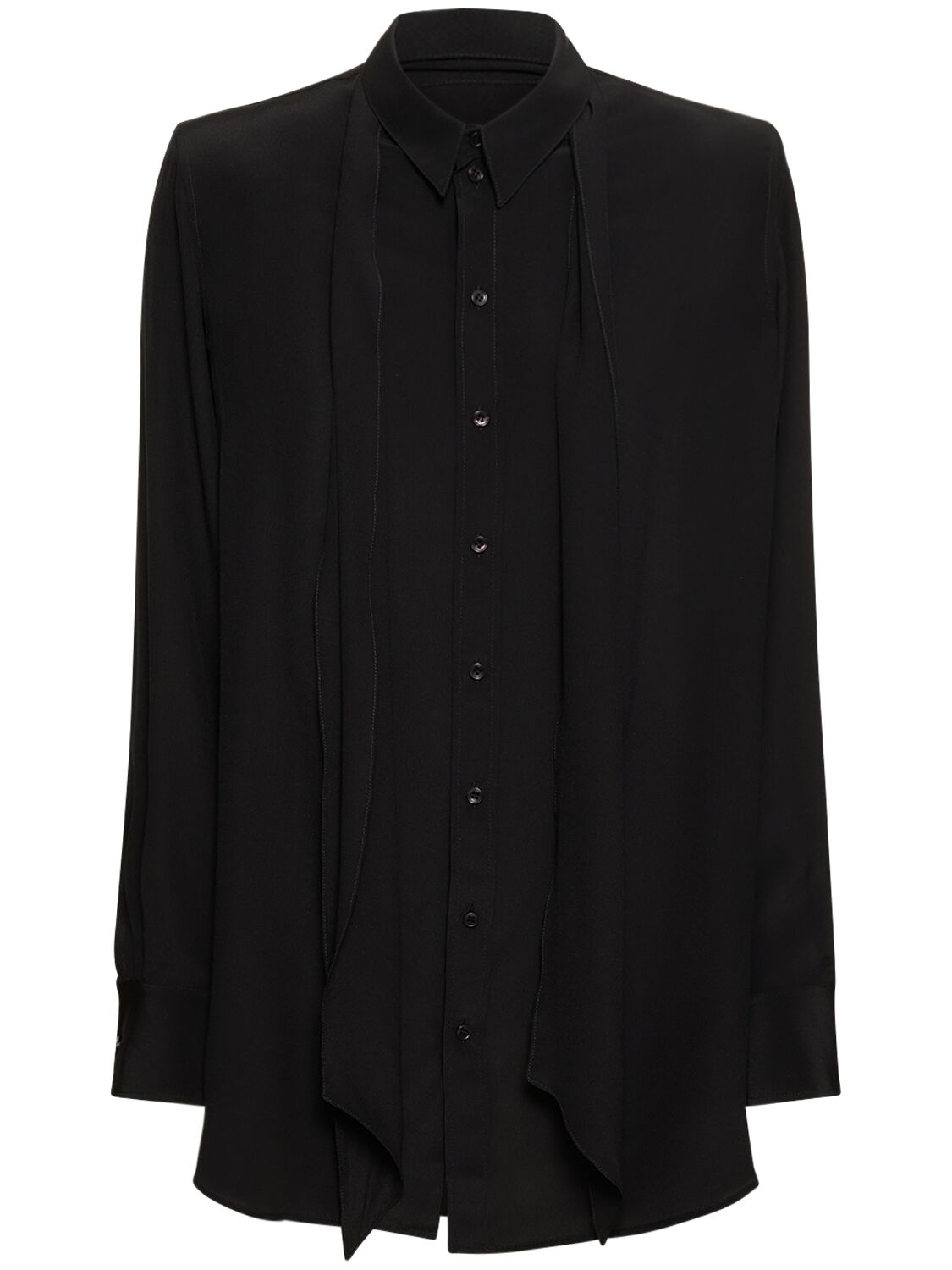 Shop Wardrobe.nyc Silk Scarf Mini Dress In Black
