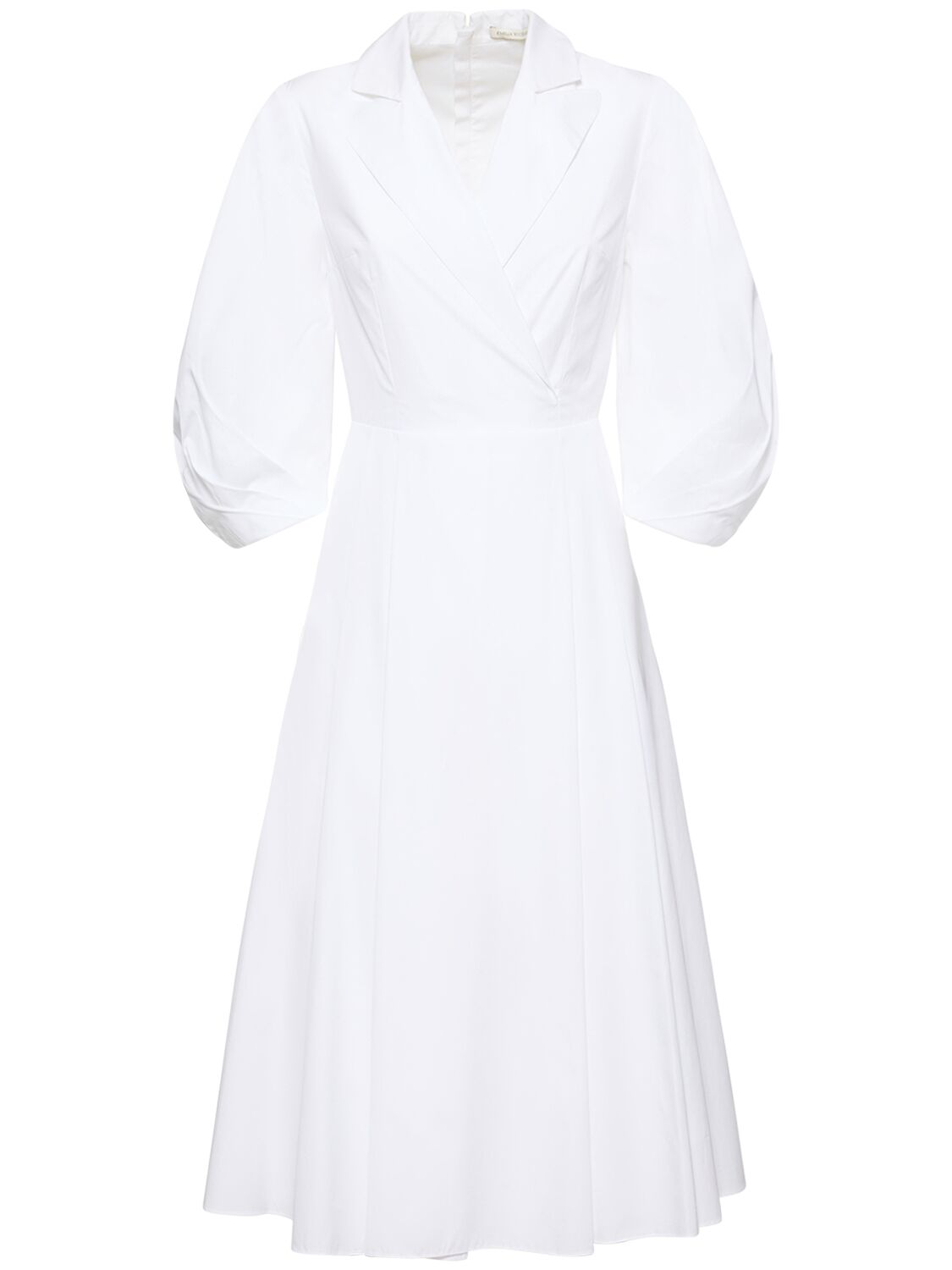 Emilia Wickstead Brittany Wrap-effect Pleated Cotton-poplin Midi Dress In White