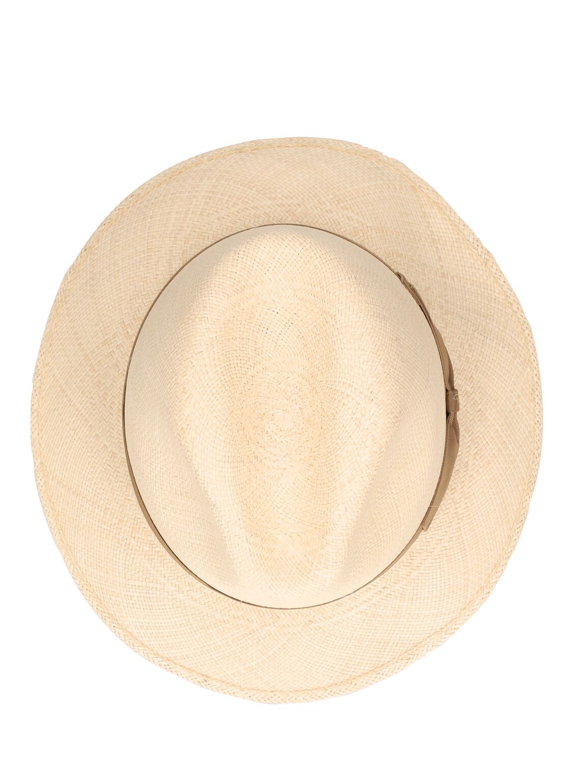 Shop Borsalino Federico 6cm Brim Straw Panama Hat In Natural,camel