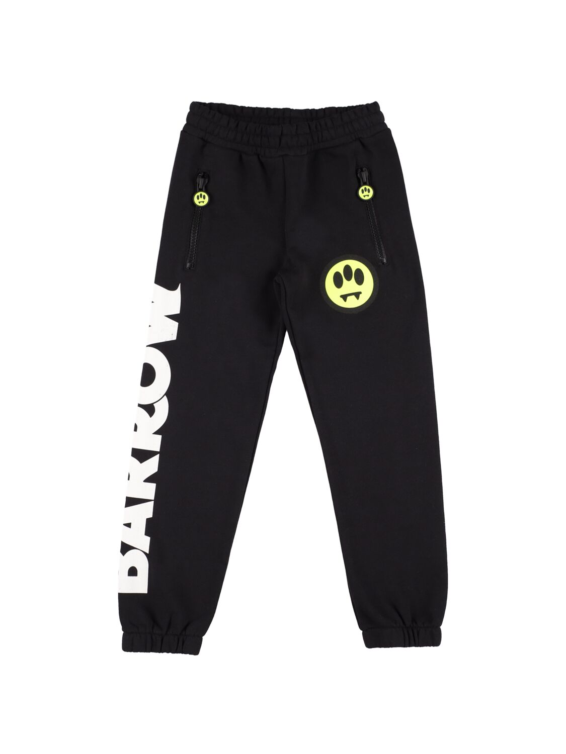 Shop Barrow Logo Print Cotton Sweatpants In Black