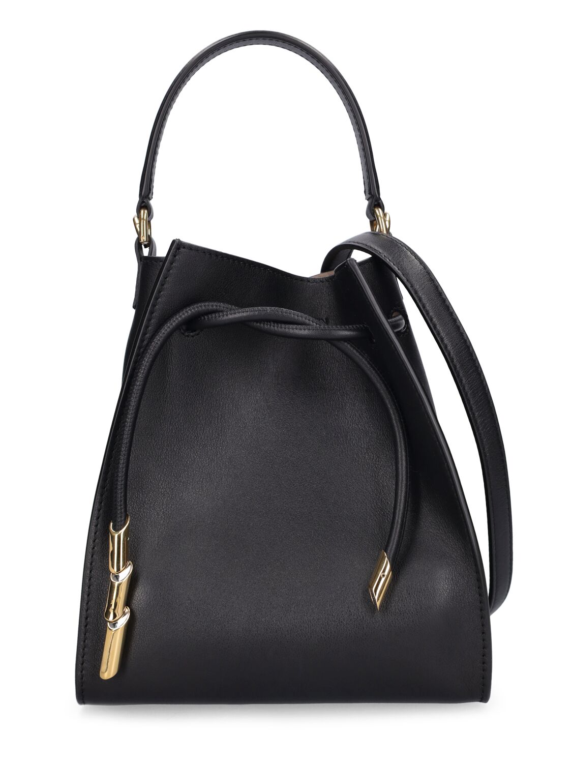 Shop Lanvin Leather Hobo Bag In Black