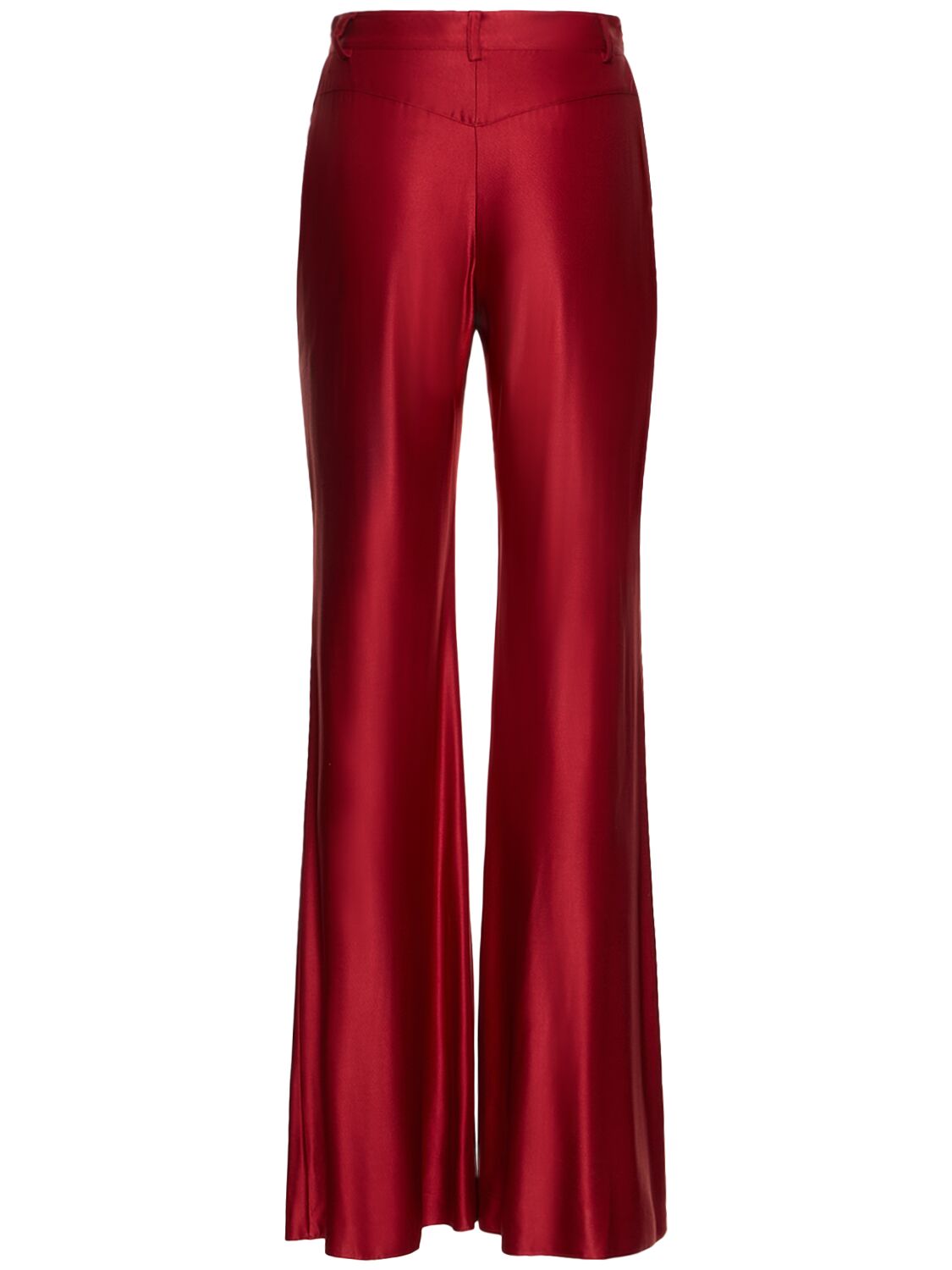 Shop Alexandre Vauthier Shiny Jersey Wide Pants In Dark Red