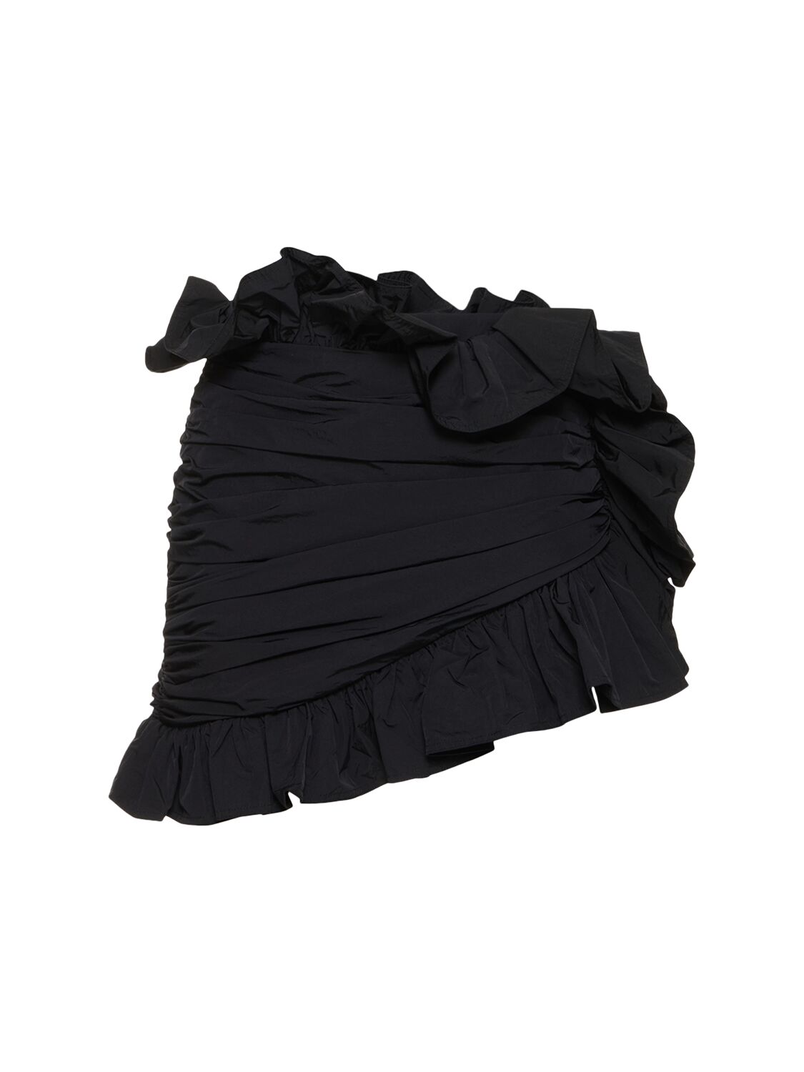 Ruffled Nylon Mini Skirt