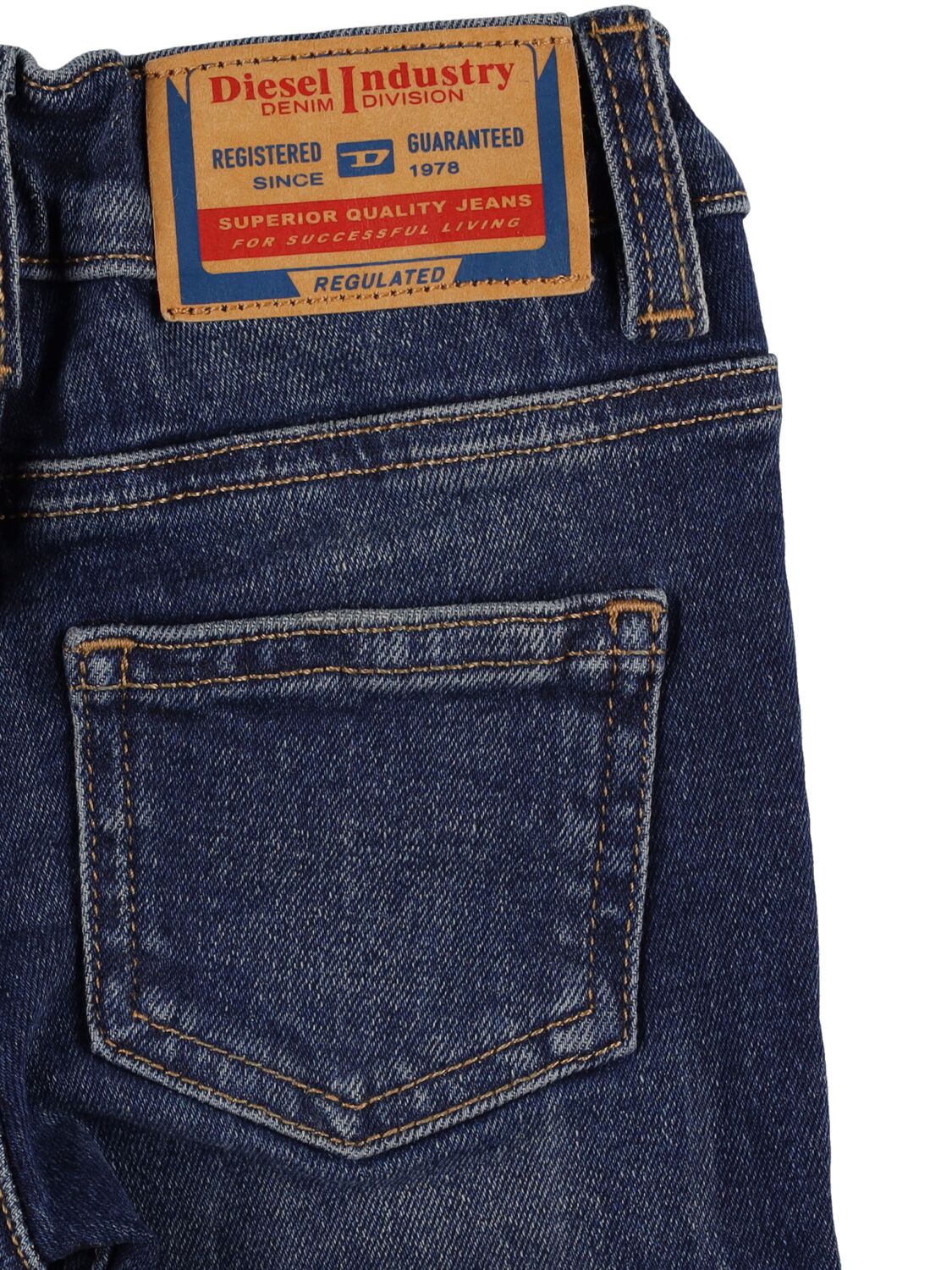 Shop Diesel Washed Stretch Cotton Denim Jeans