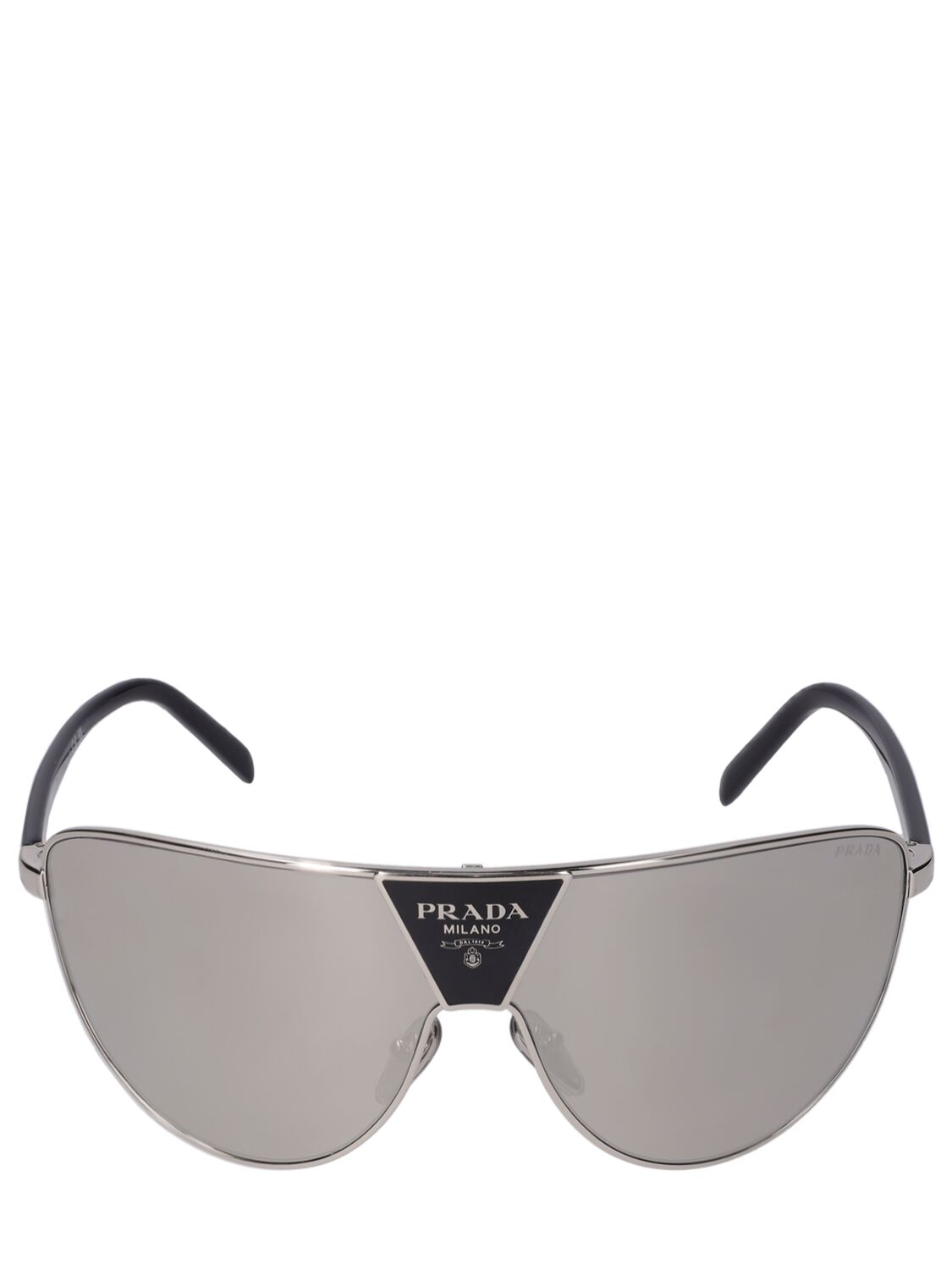 Prada Catwalk Pilot Metal Sunglasses In Black,grey