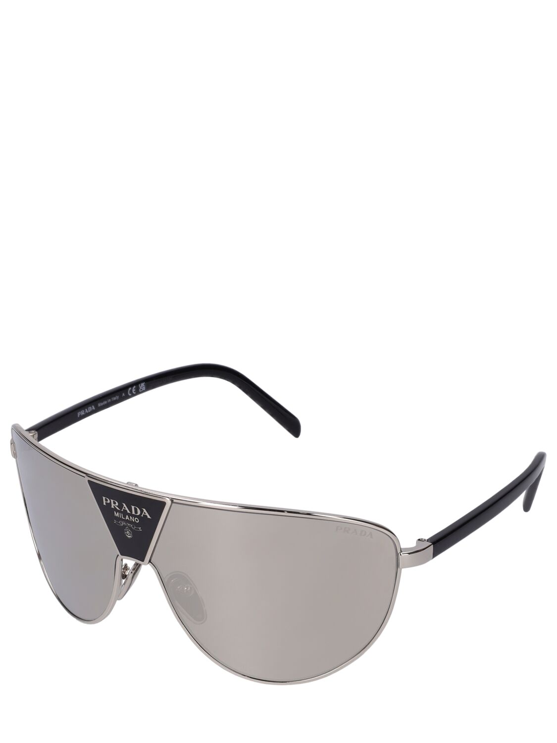 Shop Prada Catwalk Pilot Metal Sunglasses In Black,grey