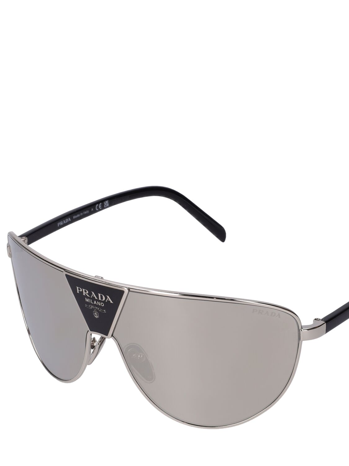 Shop Prada Catwalk Pilot Metal Sunglasses In Black,grey