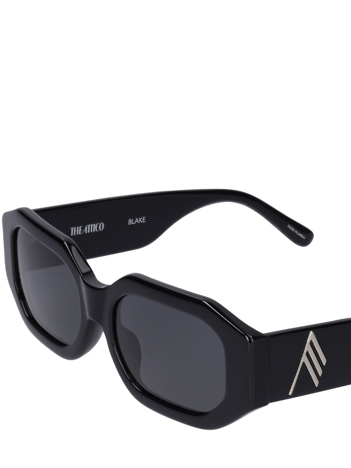Shop Attico Blake Squared Bio Acetate Sunglasses In Black,grey