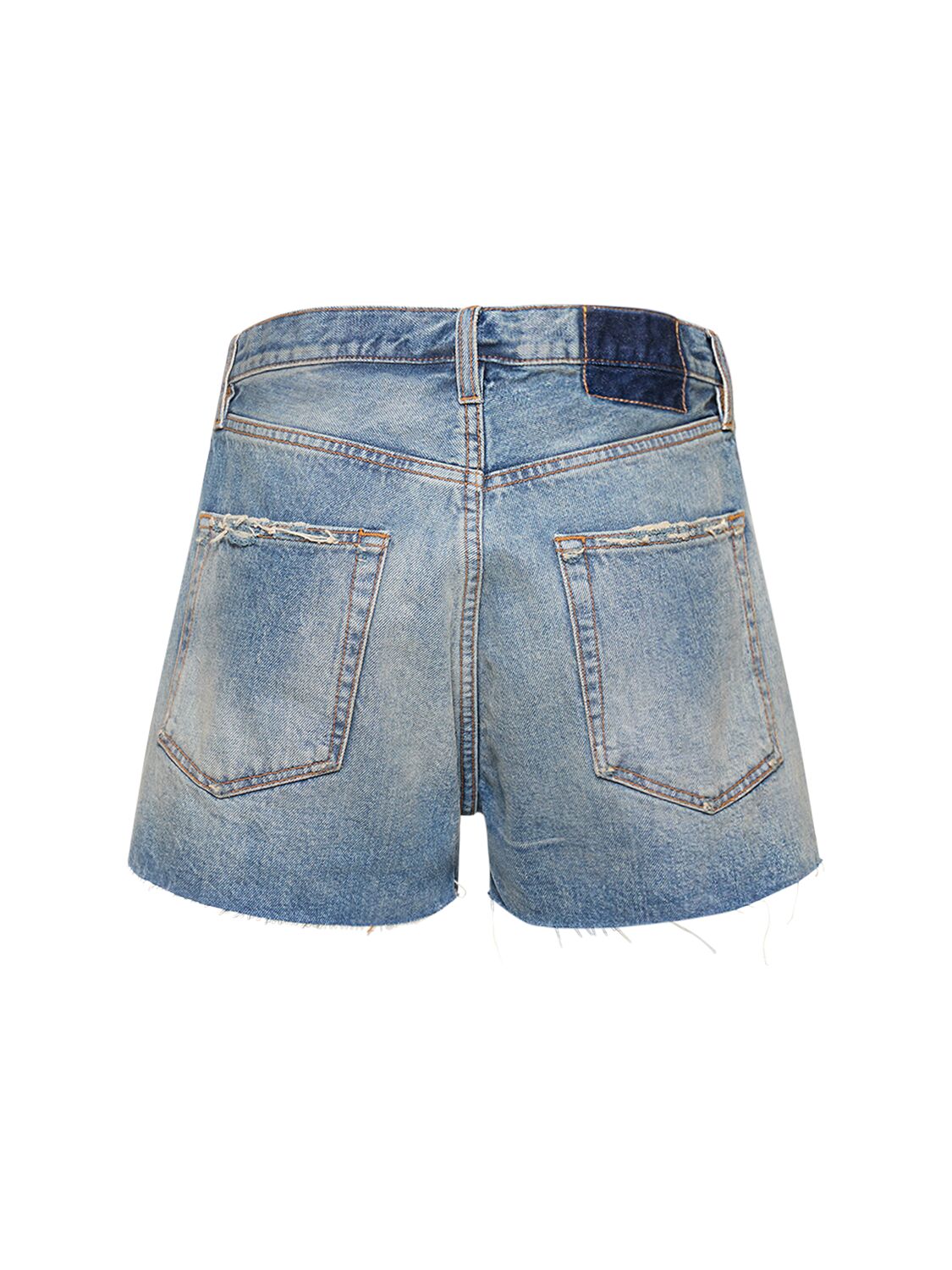 Shop Maison Margiela Stonewashed Cotton Denim Shorts In Blue