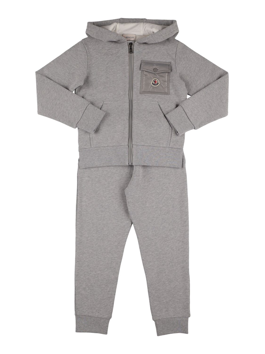 Moncler Kids' Cotton Hoodie & Sweatpants In Grey