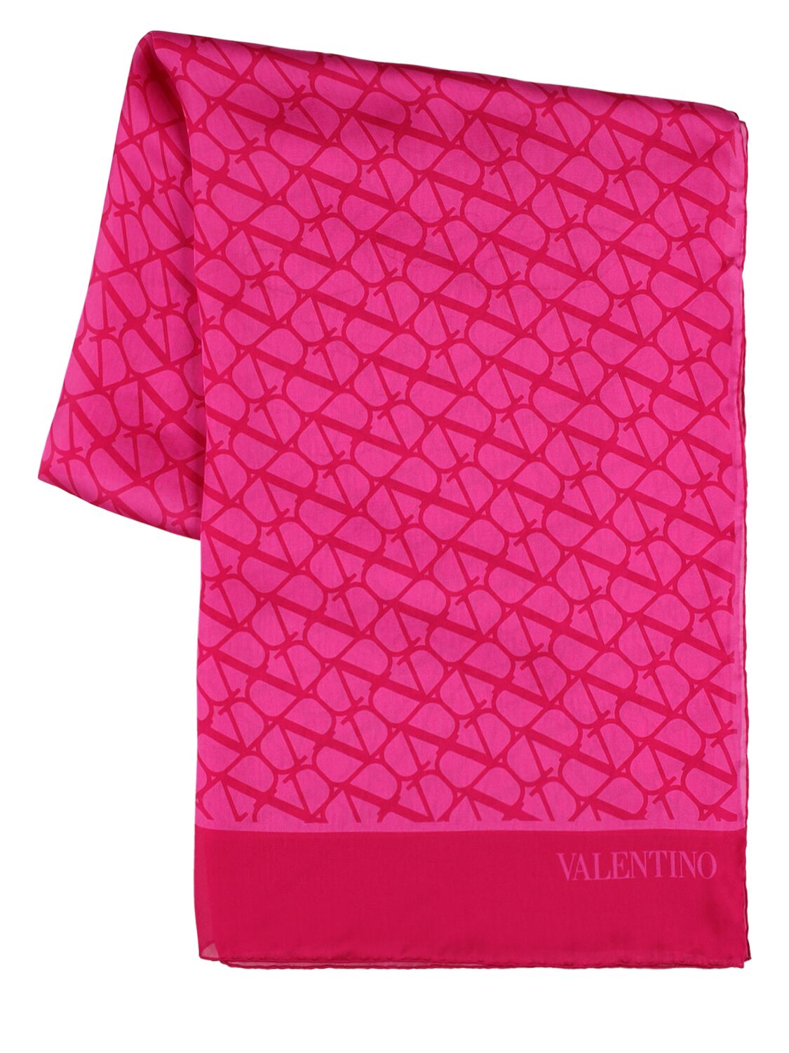 Valentino Garavani Toile Iconographe Silk Twill Scarf In Pink Pp Chiaro