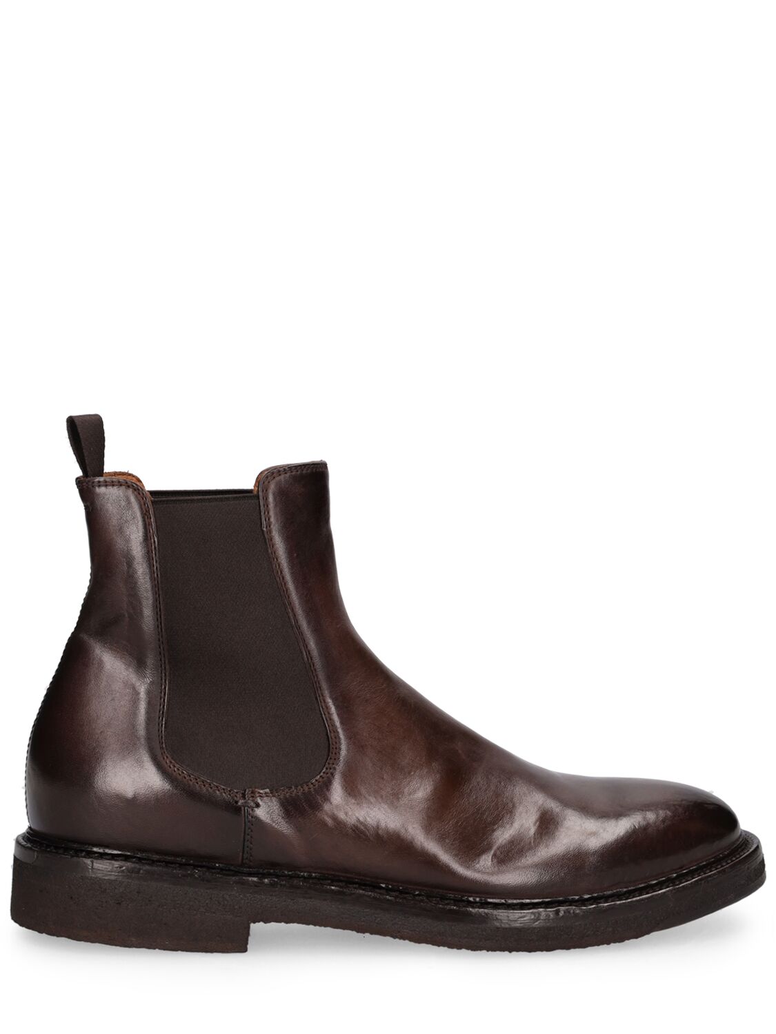 Officine Creative Hopkins Crepe Leather Chelsea Boots In Ebony