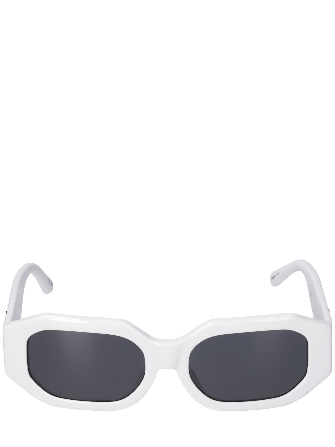 Shop Attico Blake Squared Acetate Sunglasses In White,grey