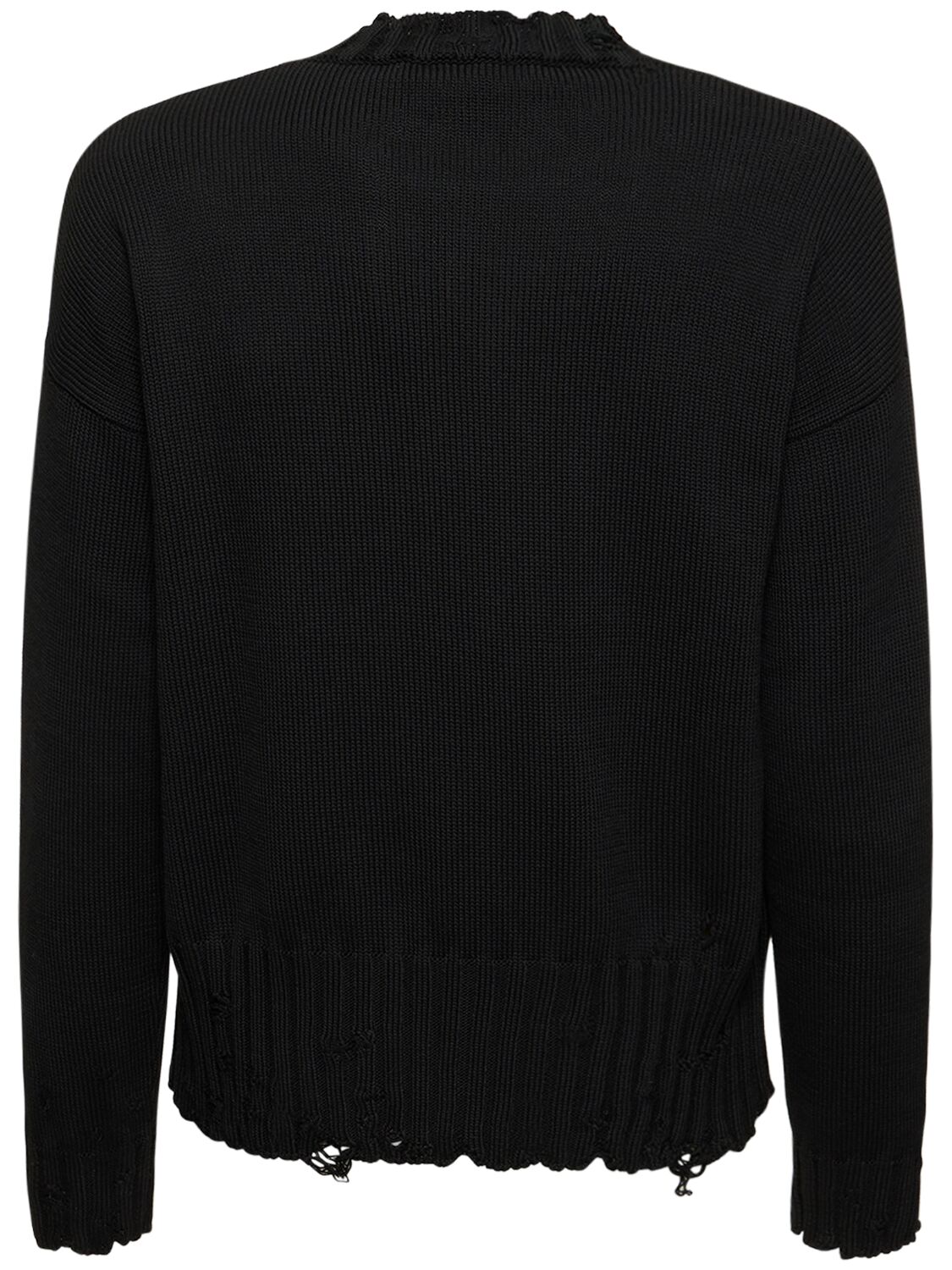 Shop Marni Logo Cotton Knit Boxy Sweater In Black