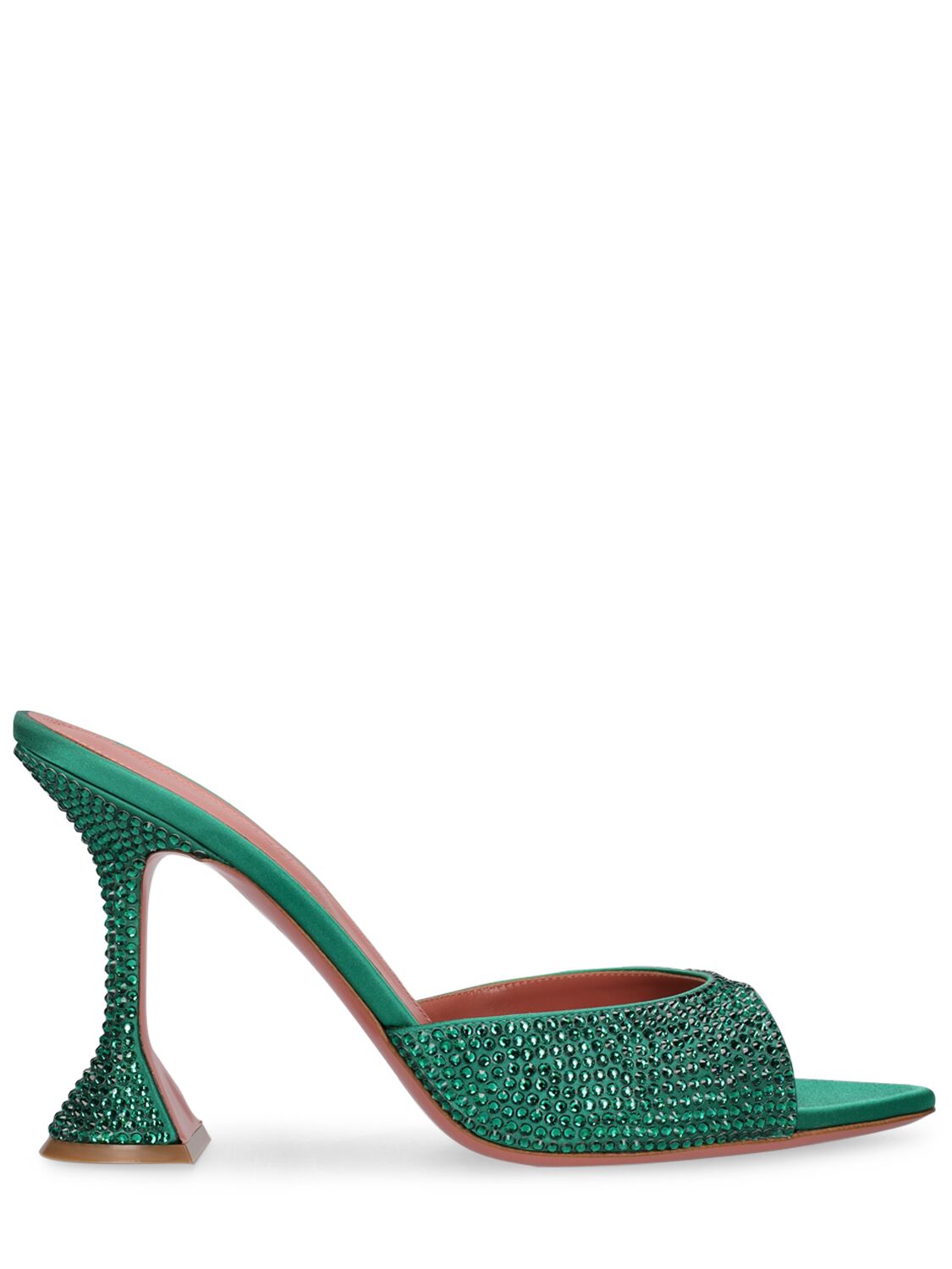 Amina Muaddi 95mm Carolin Crystal Embellished Sandals In Emerald