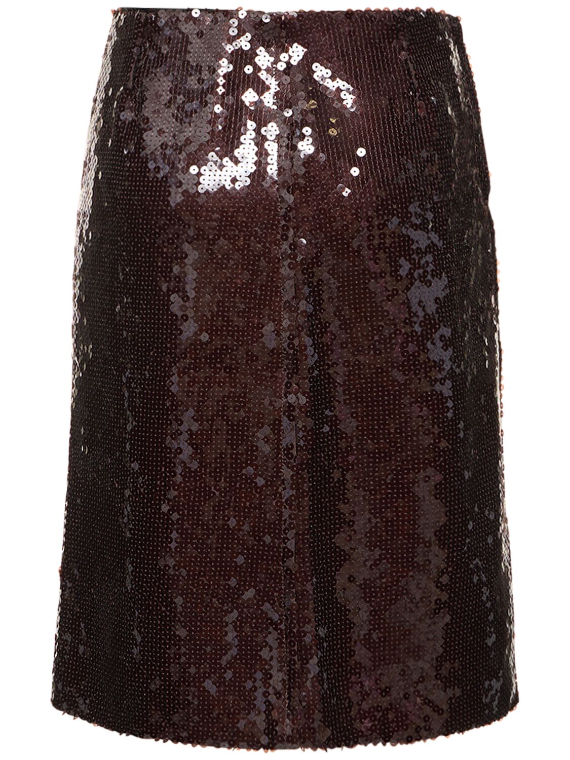Shop 16arlington Wile Sequined Midi Skirt In Brown