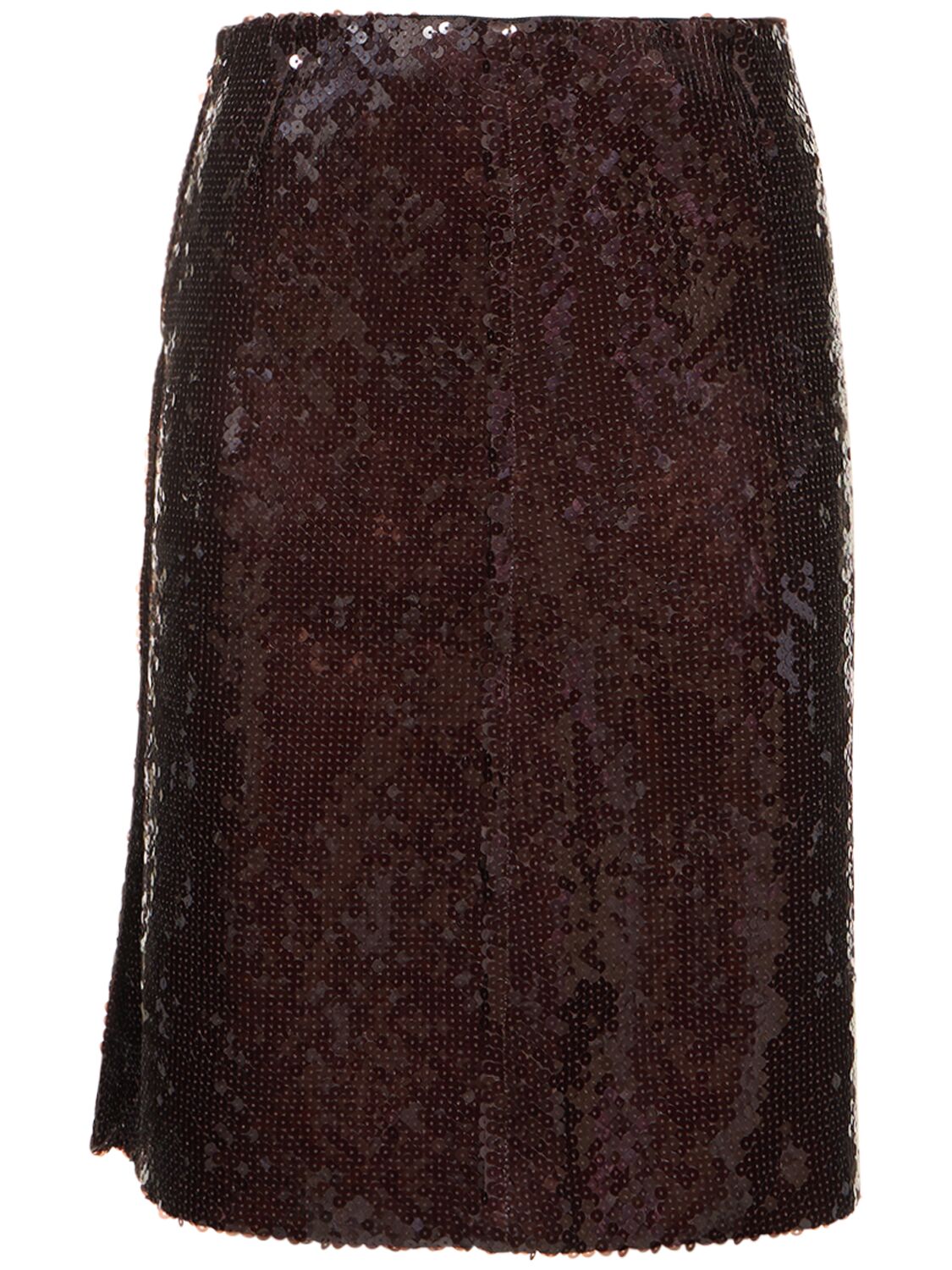 16arlington Wile Sequined Midi Skirt In Brown