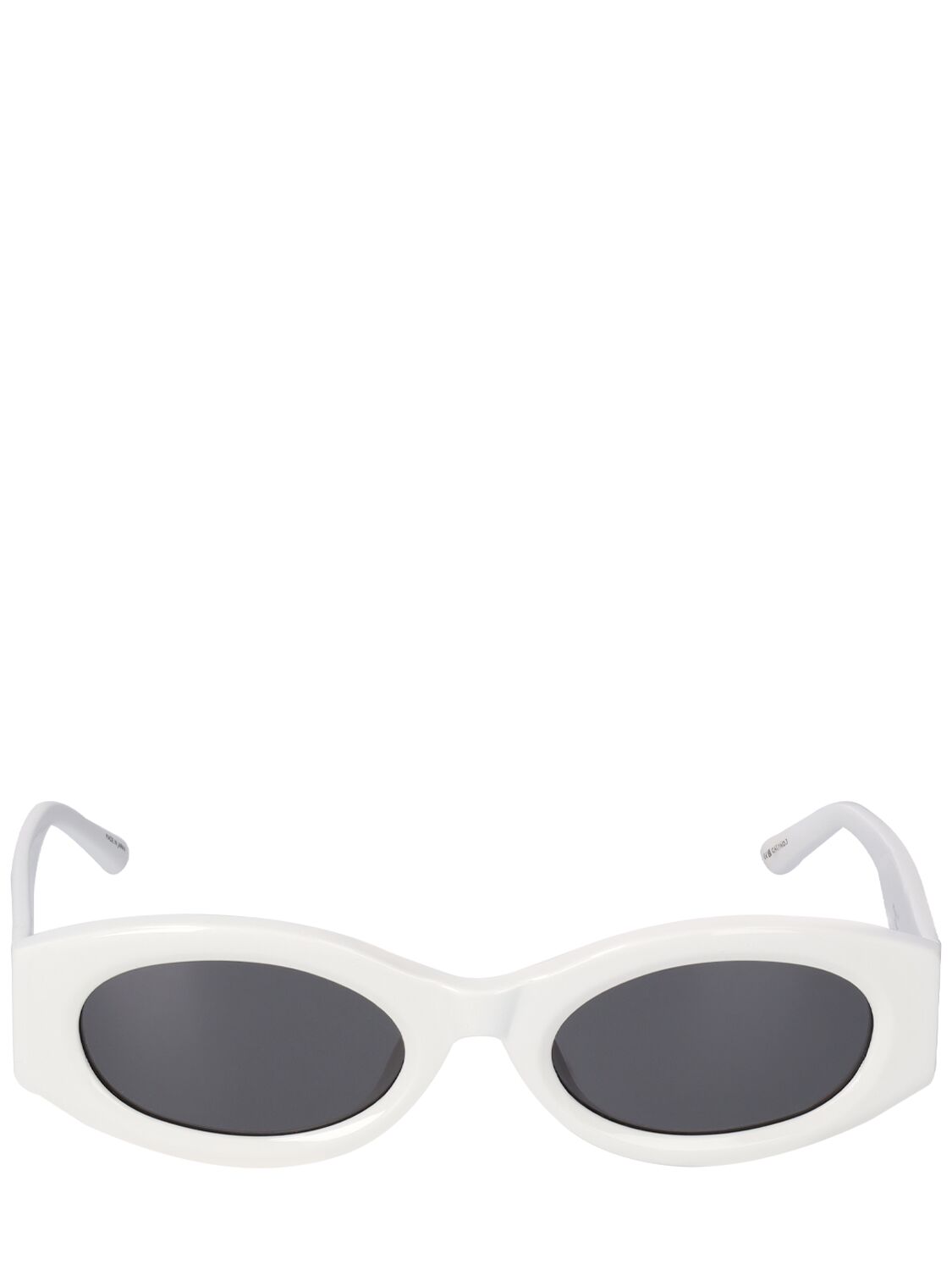 Attico Berta Oval Acetate Sunglasses In White,grey