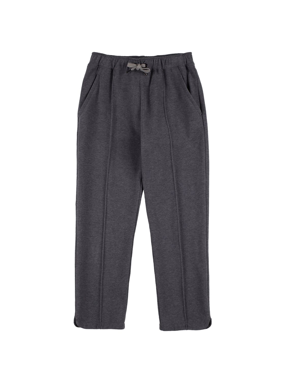 Brunello Cucinelli Kids' Cotton Sweatpants In Dark Grey