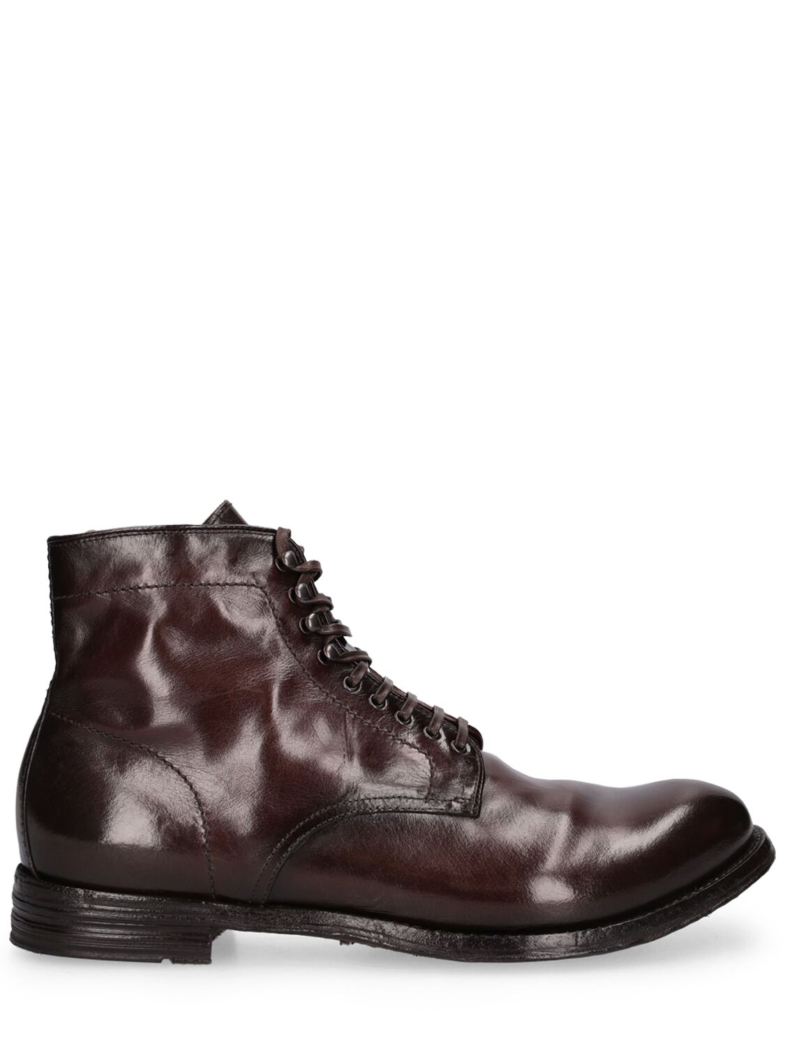 Officine Creative Anatomia Leather Lace-up Boots In Dark Brown