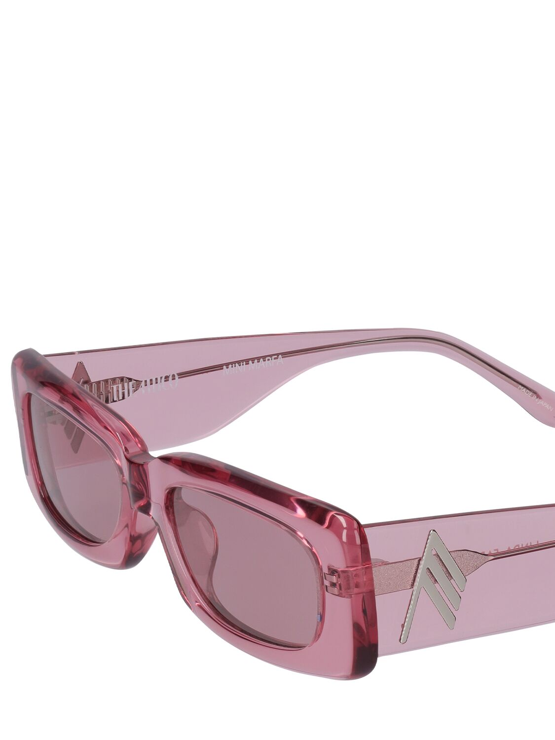 Shop Attico Mini Marfa Squared Acetate Sunglasses In Pink