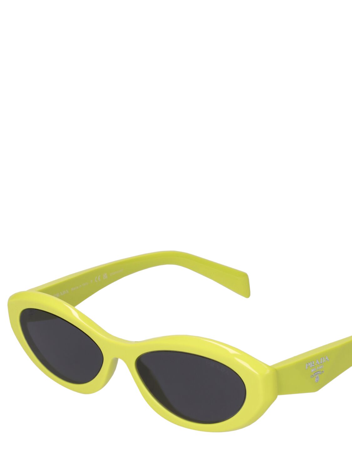 Shop Prada Catwalk Cat-eye Acetate Sunglasses In Green,grey