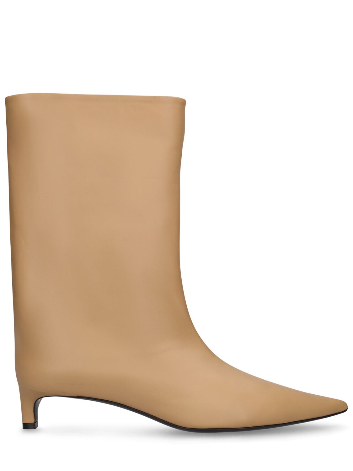 Jil Sander 35mm Leather Ankle Boots In Camel