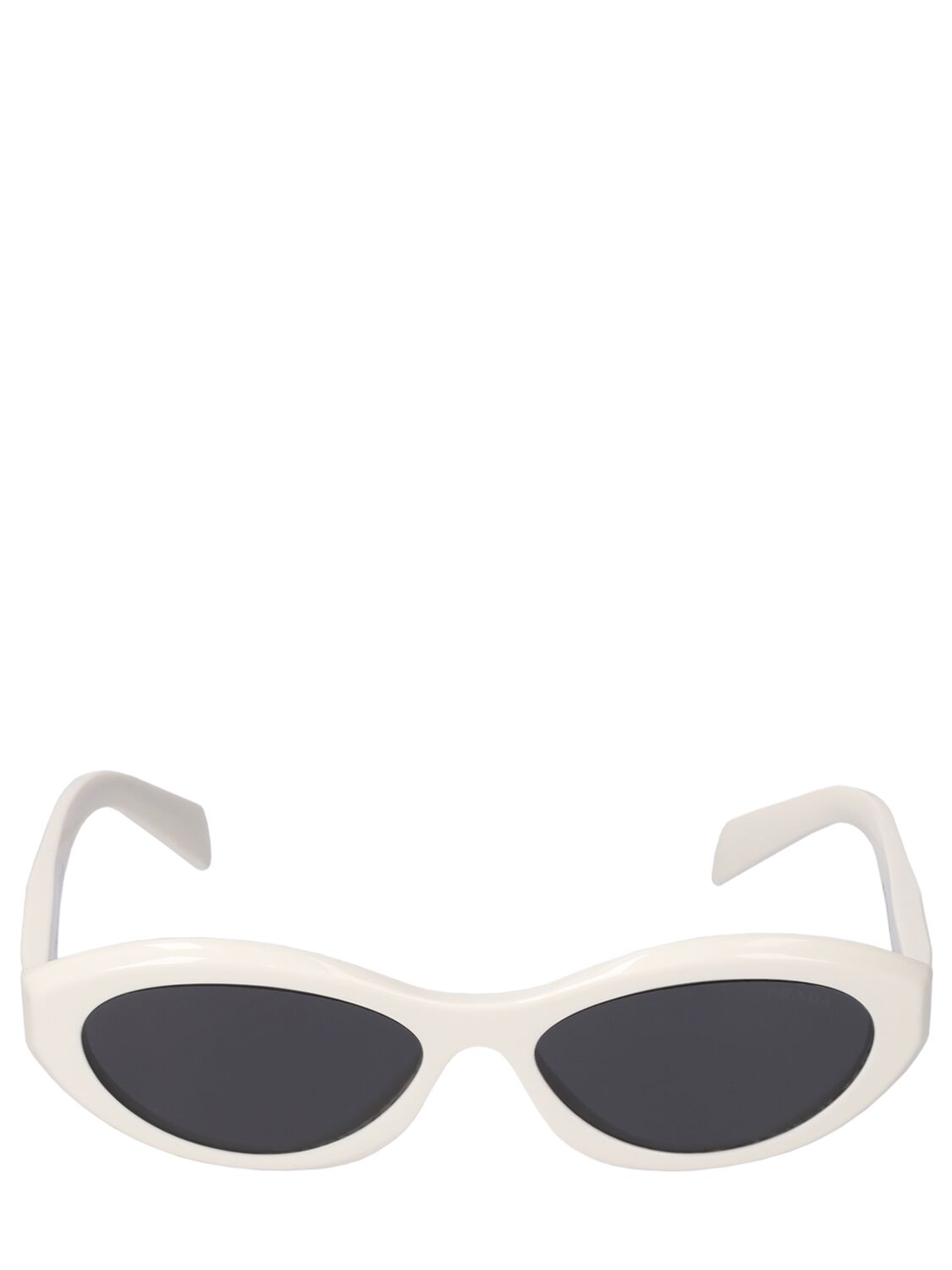 Prada Catwalk Cat-eye Acetate Sunglasses In White,grey