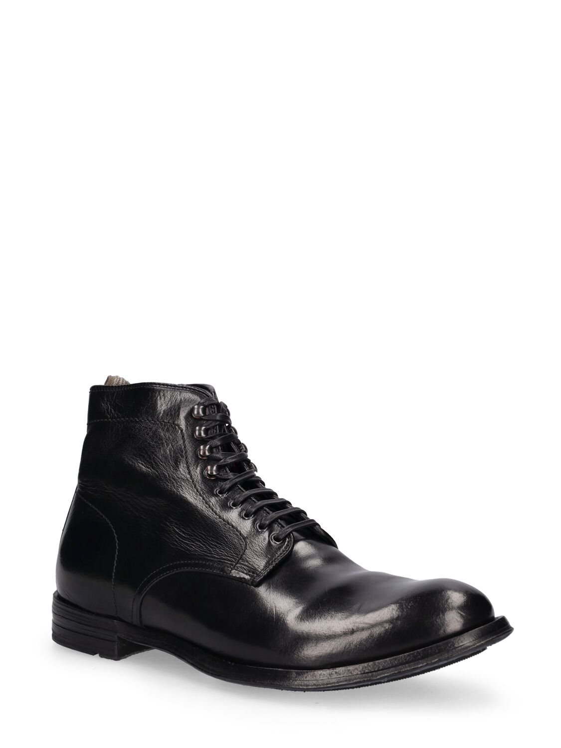 Shop Officine Creative Anatomia Leather Lace-up Boots In Black