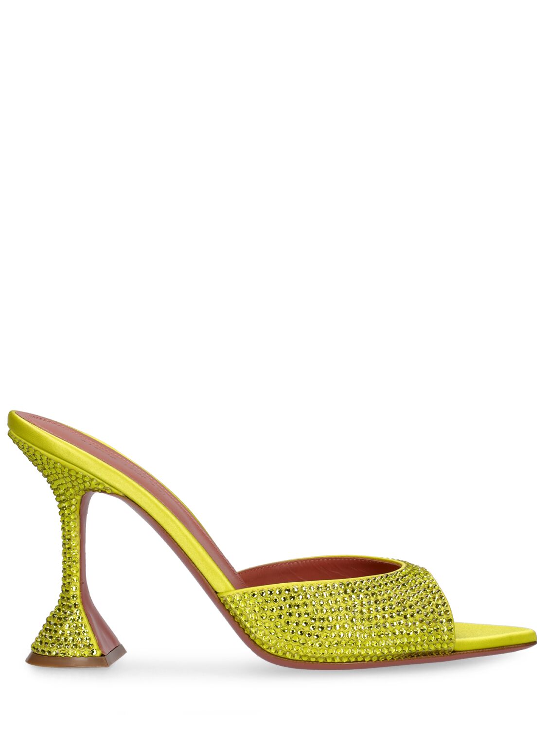 Amina Muaddi 95mm Carolin Crystal Embellished Sandals In Yellow