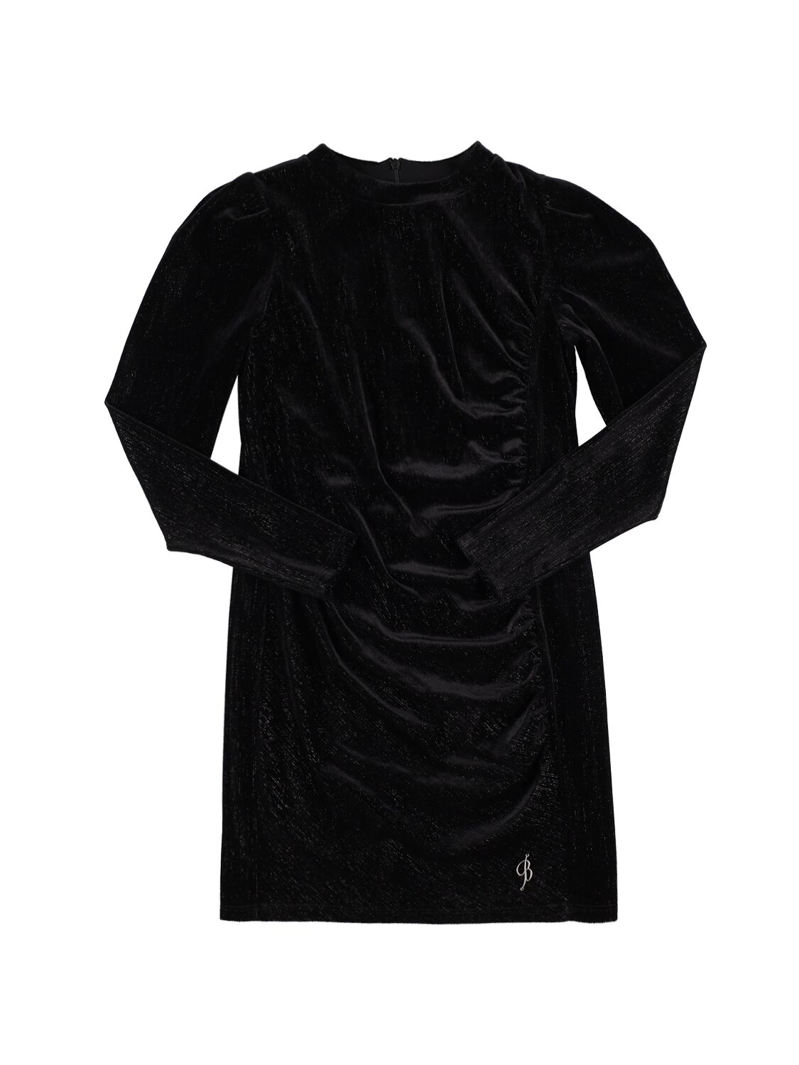 Miss Blumarine Kids' Lurex Velvet Dress In Black