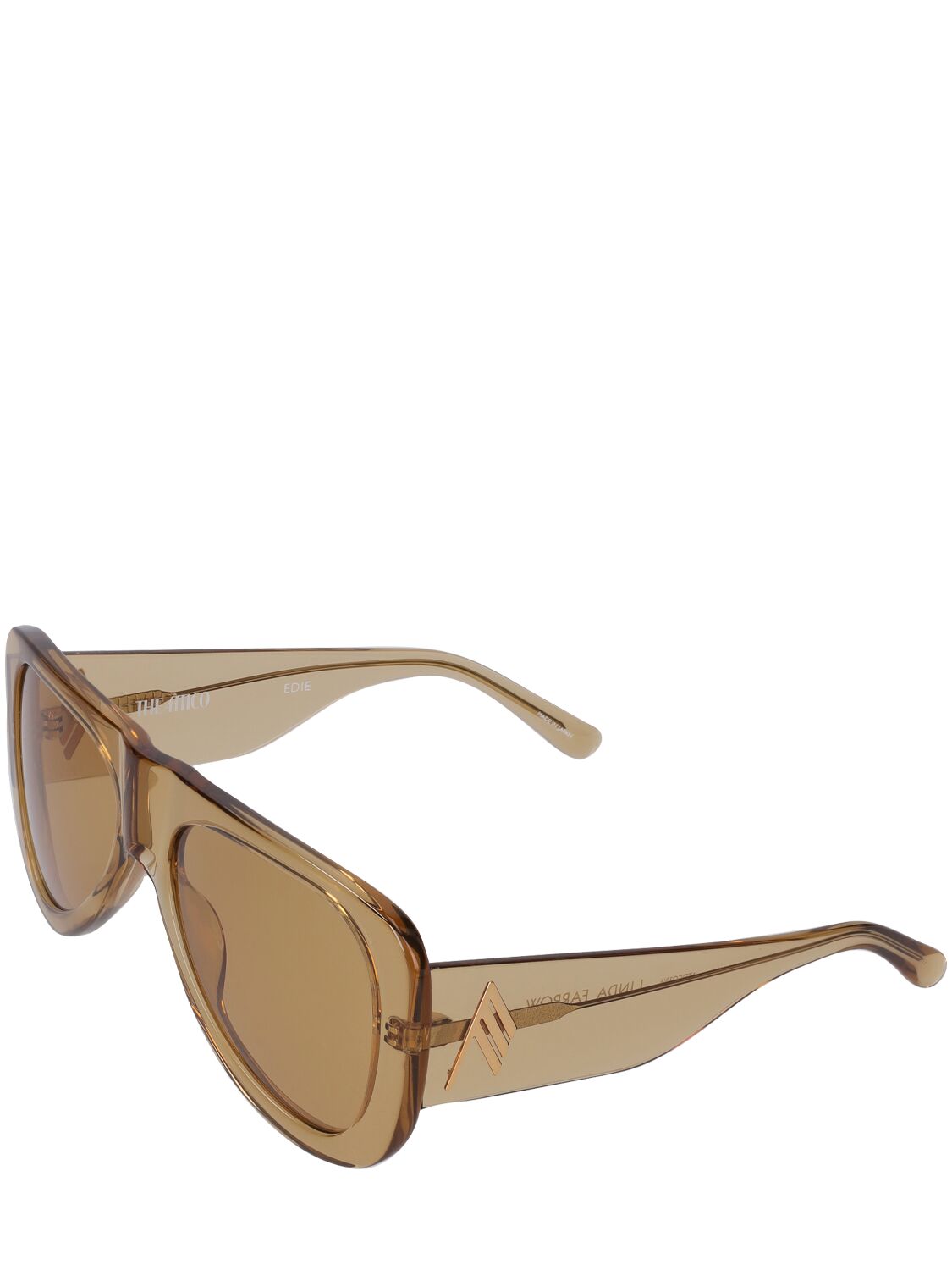 Shop Attico Edie Mask Acetate Sunglasses In Sand