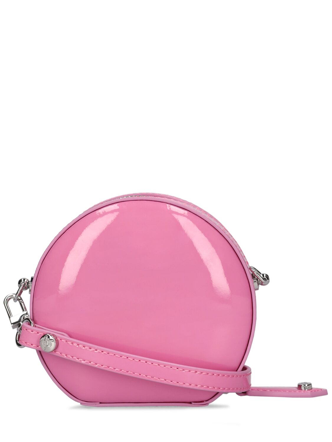 Shop Vivienne Westwood Mini Round Patent Leather Crossbody Bag In Pink