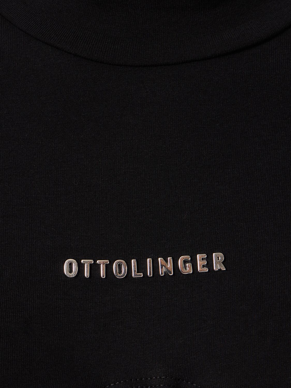 Shop Ottolinger Otto Wrap Loop Cotton Top In Black