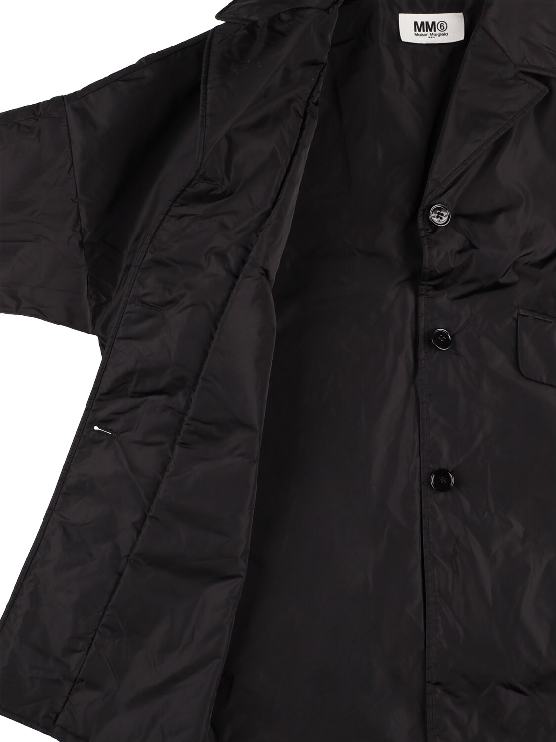 Shop Mm6 Maison Margiela Nylon Puffer Coat In Black