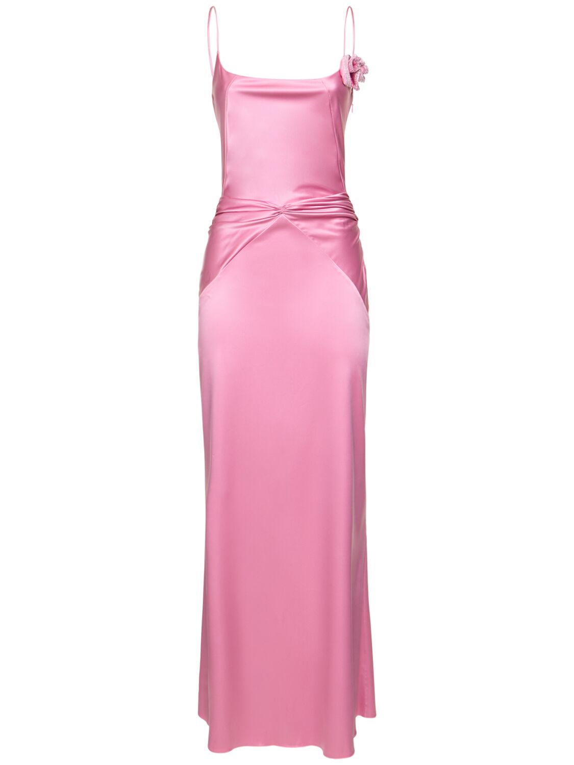 Embellished Satin Maxi Dress – WOMEN > CLOTHING > DRESSES