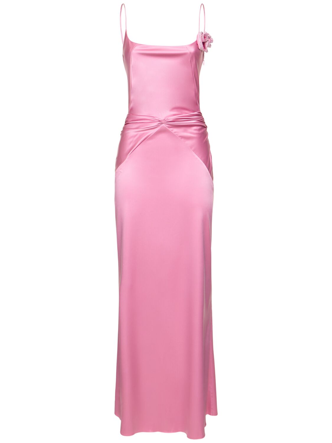 MACH & MACH EMBELLISHED SATIN MAXI DRESS