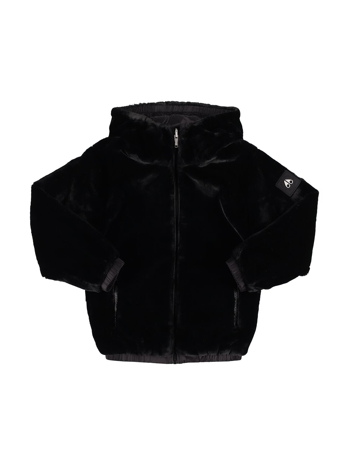 Moose Knuckles Babies' Reversible Faux Fur & Nylon Jacket In Black