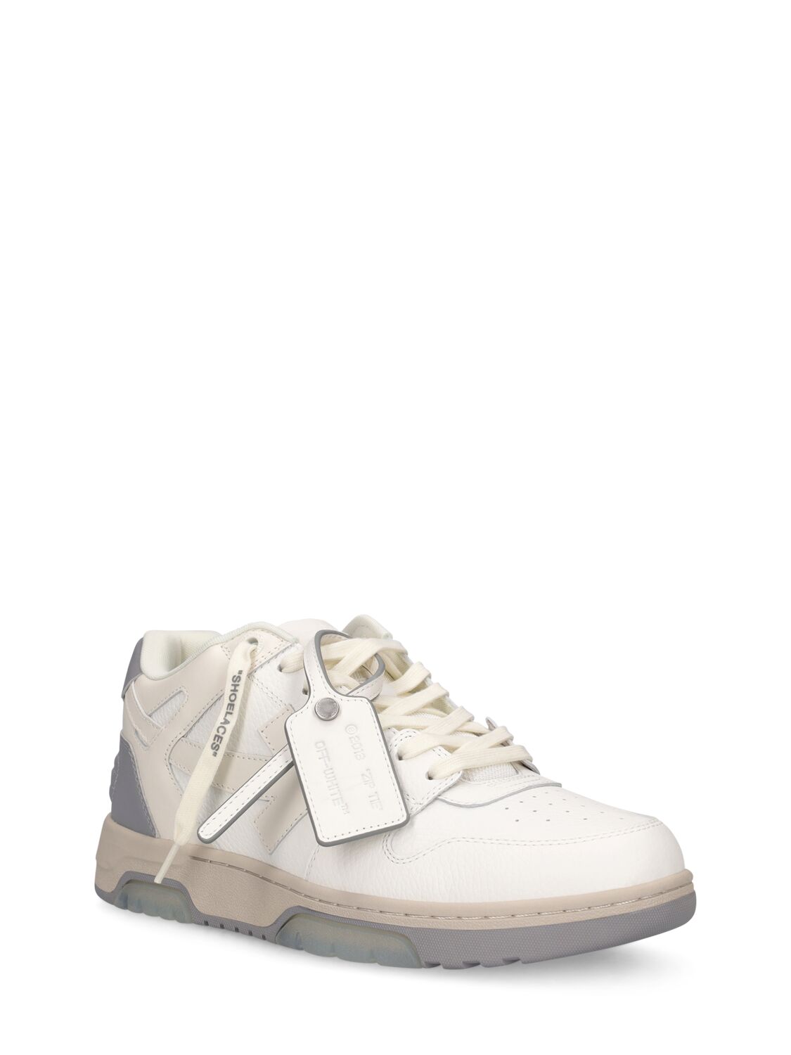 Shop Off-white Out Of Office Leather Sneakers In White,grey
