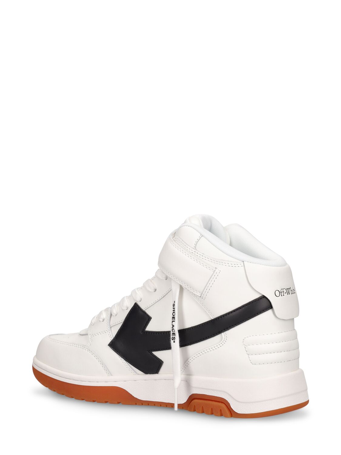 Shop Off-white Out Of Office Mid Top Leather Sneakers In White,black