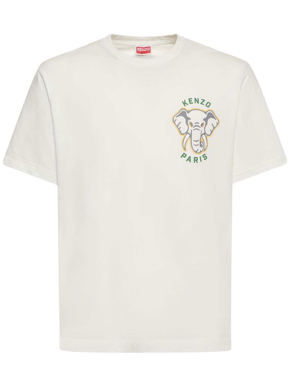 Elephant Print Cotton Jersey T-shirt – MEN > CLOTHING > T-SHIRTS