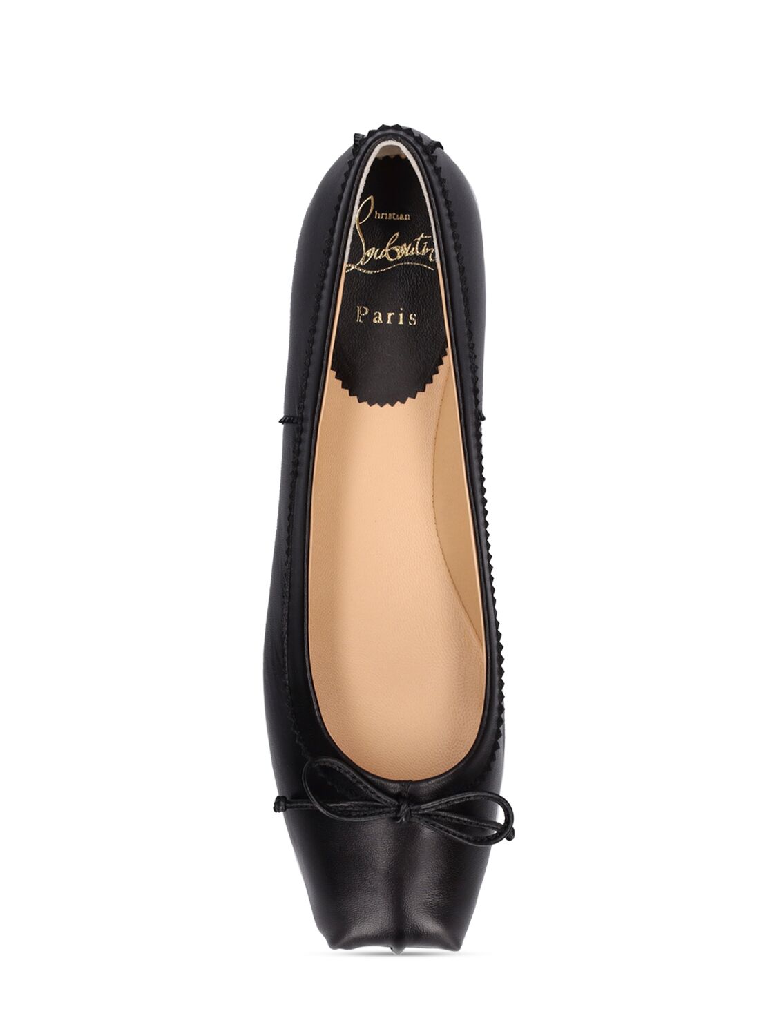 Shop Christian Louboutin 10mm Mamadrague Leather Ballerina Flats In Black