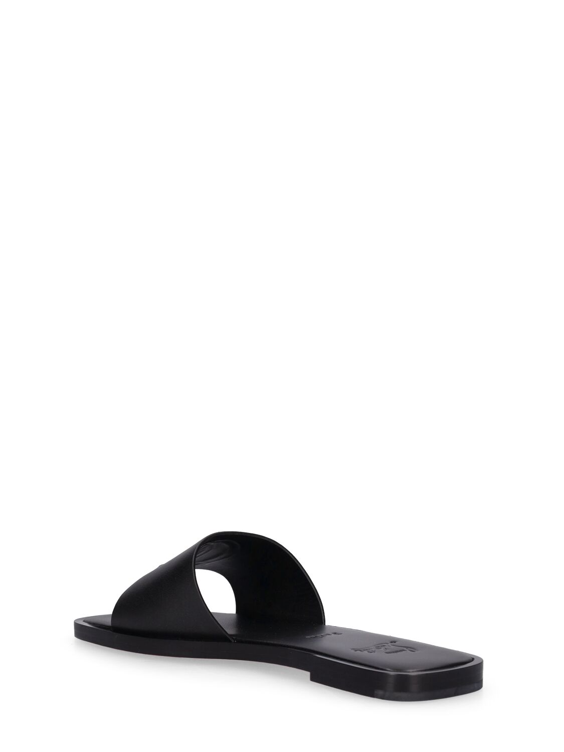 Shop Christian Louboutin 10mm Cl Leather Mule Flats In Black