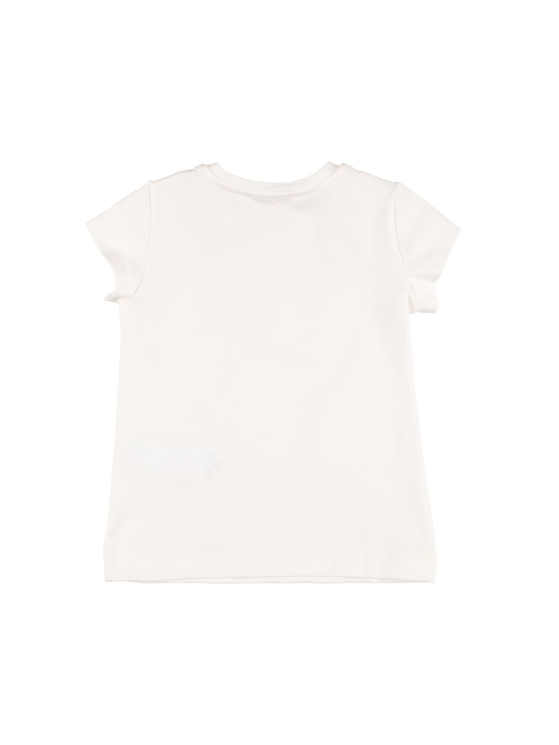 Shop Monnalisa Flower Print Cotton Jersey T-shirt In White