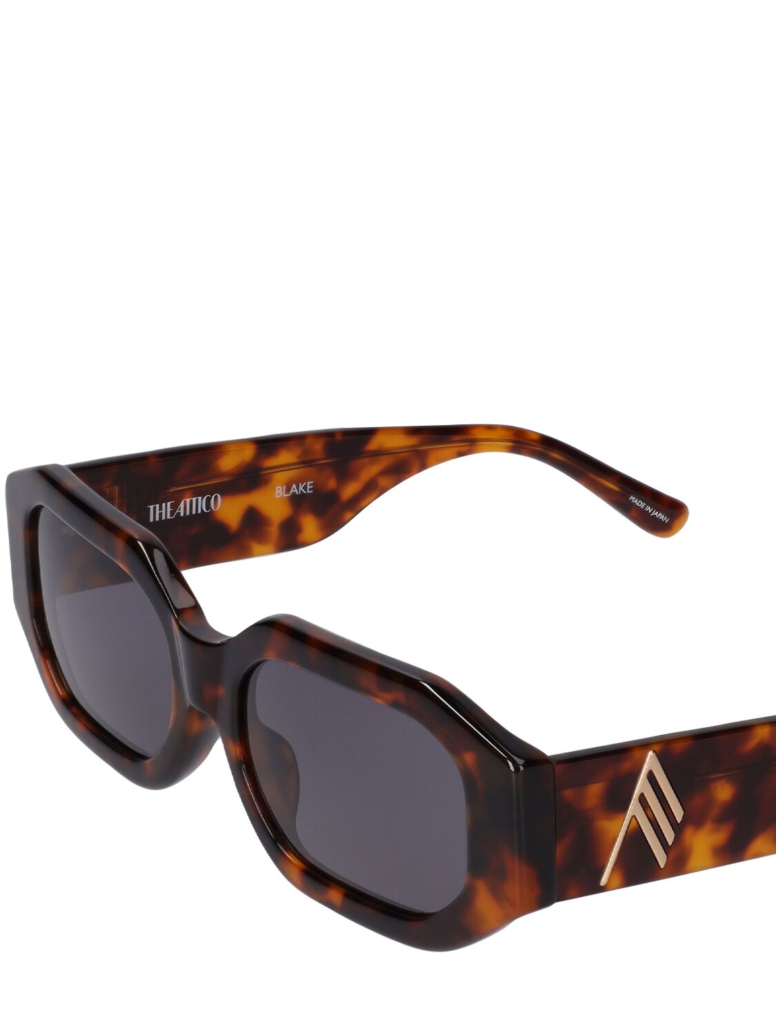 Shop Attico Blake Squared Acetate Sunglasses In Tortoiseshell,blue